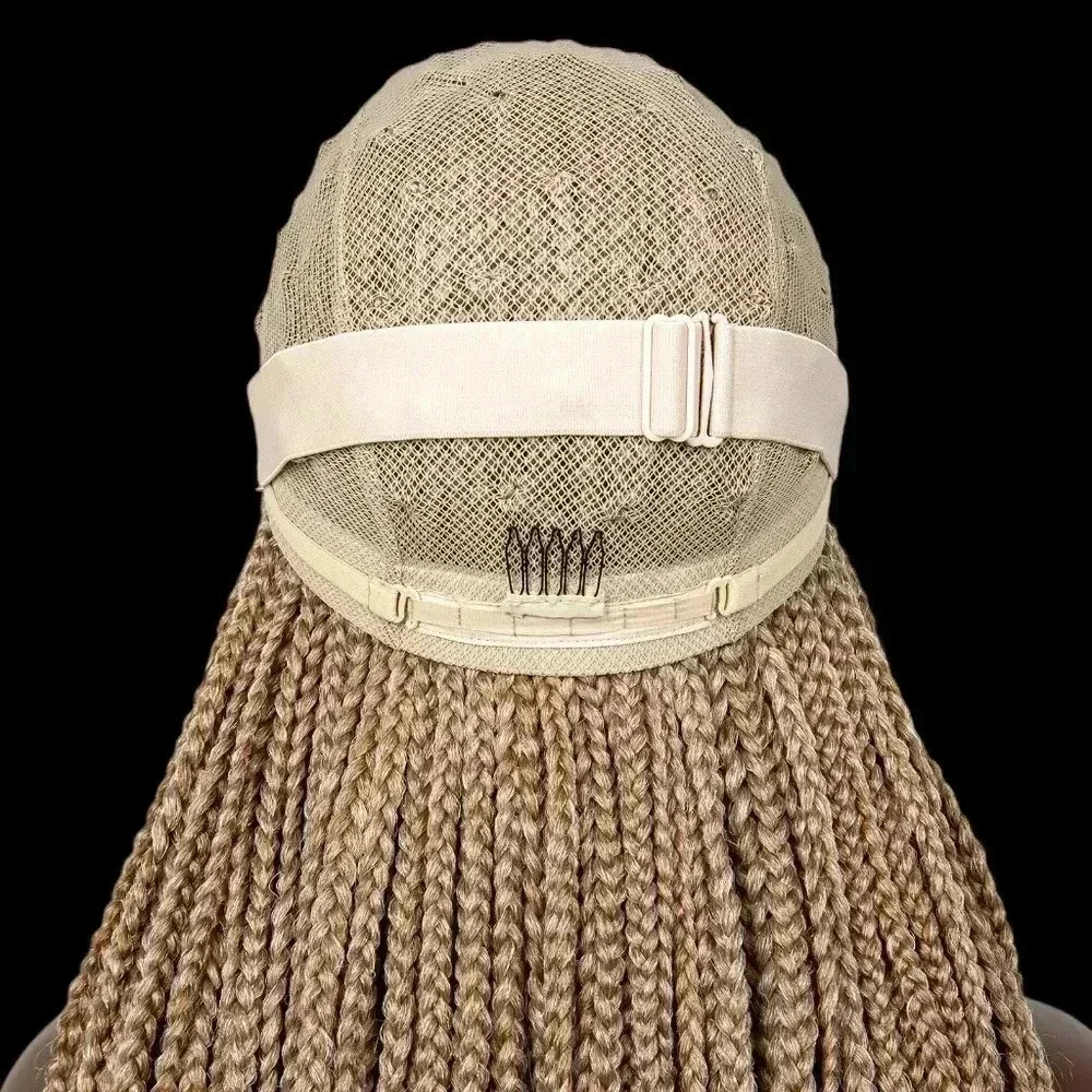 Braided full lace wig, knotless box braids, long medium Braids, blond wig NWT - Picture 9 of 13